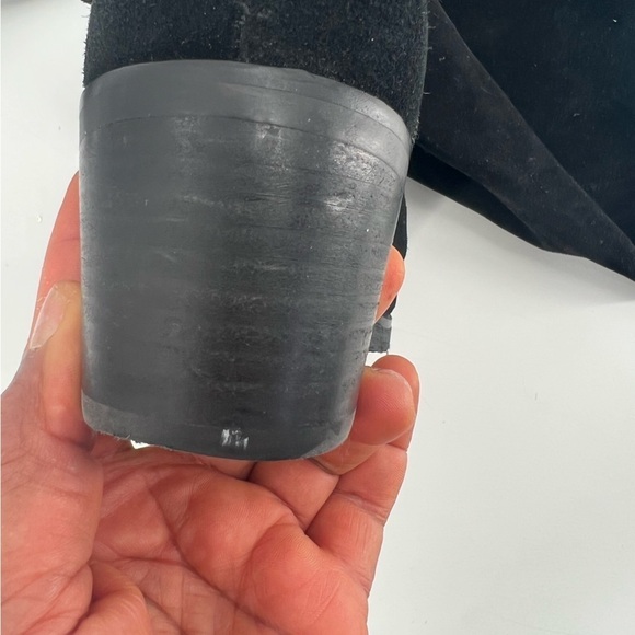 No brand black boots block heel size 8 thigh high - Picture 5 of 7